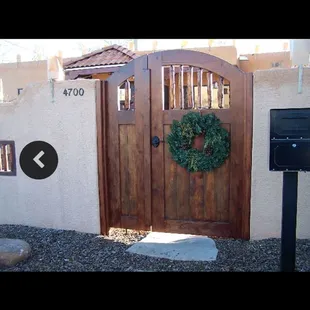 Double gate with main entry gate wider than the normally closed gate.
