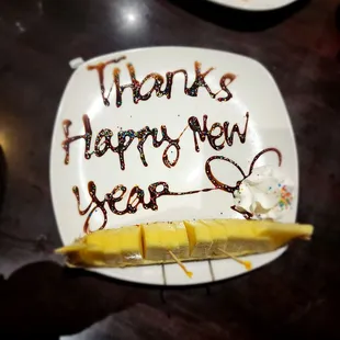 Complimentary dessert at the end of the meal. Best pineapple ever.