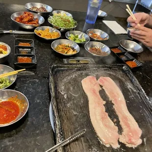 a table full of food