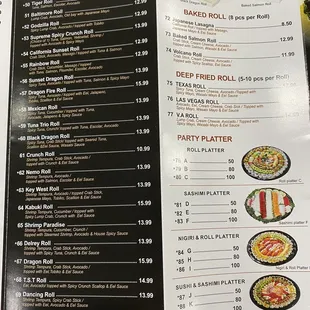 a menu for a japanese restaurant