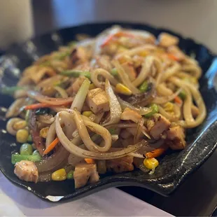 Stir fried Udon with Chicken Noodles--soooo good!