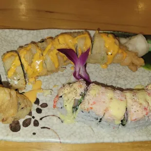 Fried Crab roll and a Grilled Lobster roll