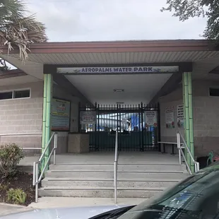 The front of the building