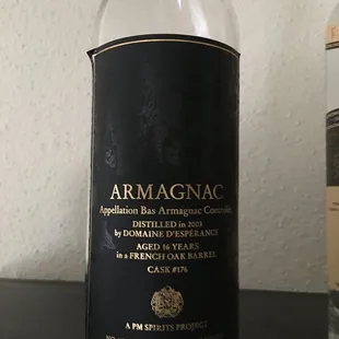 a bottle of armagnac