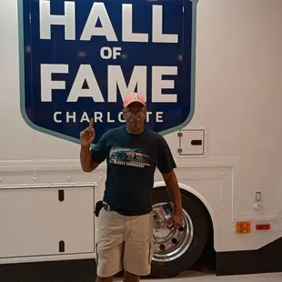 NASCAR car hauler, pit stop challenge.