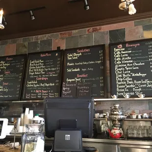 Menu and counter