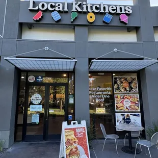 Outside the restaurant