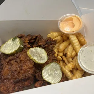 Nice juicy chicken and crispy fries