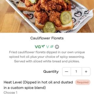 This is the exaggerated and misleading photo from their website of what the cauliflower florets are supposed to look like