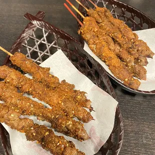 Beef Skewers and Lamb Skewers