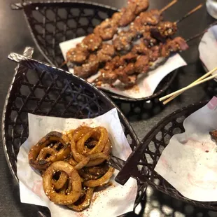 Squid, Chicken Gizzard, Chicken Hearts