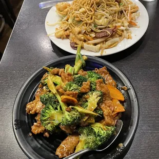 Brocolli Beef and chow mein