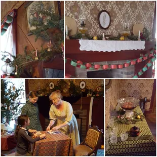 Parlor games and 1890&apos;s decorations.