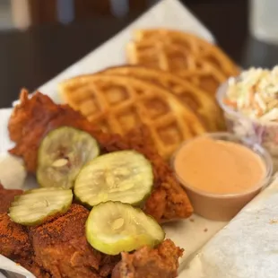 waffles, food