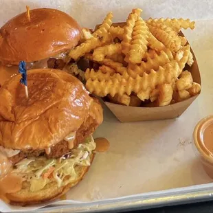 Tender sliders and seasoned fries