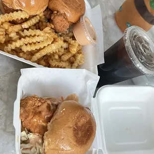 Hot Chicken Slider. #1 with a Fountain Drink