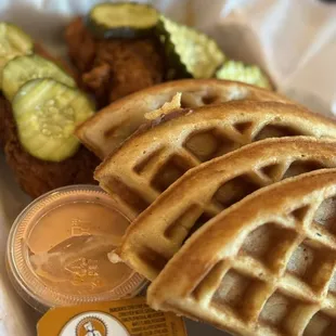 Chicken &amp; Waffles medium hot  So good!