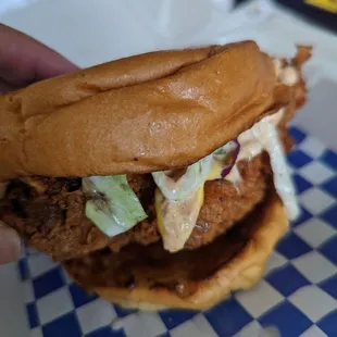 Chicken sandwich at dang hot level