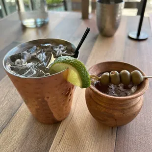 Mexican Martini served Moscow mule fashion! So cool!