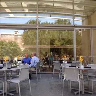 View of the cafe from the outdoor patio