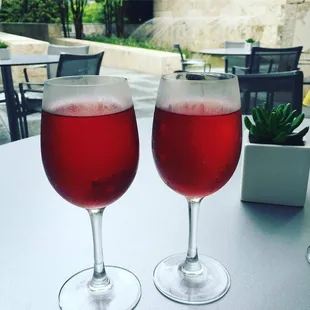 two glasses of wine
