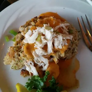 Stuffed seafood amber jack yummy!
