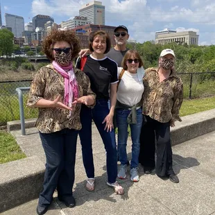 Great photo opp while driving around the Nissan Stadium.  Funny gals!!!