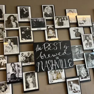 a wall full of family photos