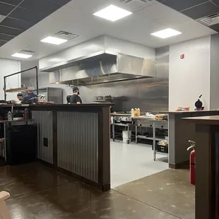 the kitchen of a restaurant