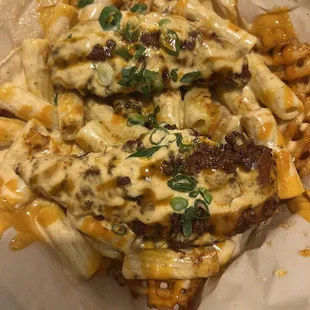 Loaded Mac and cheese.