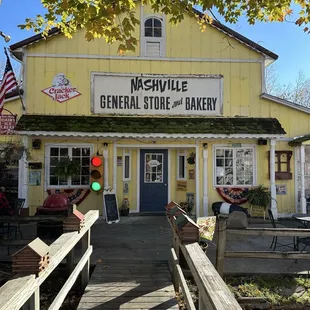 Front entrance, on the bridge over the creek