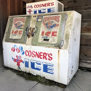 an old ice cream machine