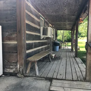 Walking in from parking lot