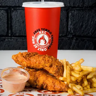 fried chicken and french fries