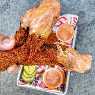 chicken wings and fried chicken, food