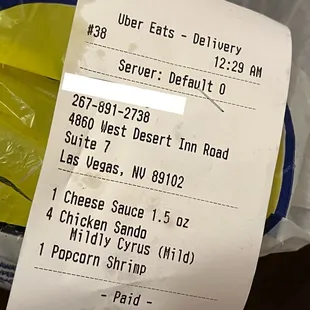 My receipt.
