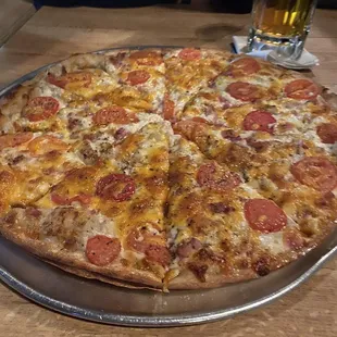 Pizza and beer always a great combo