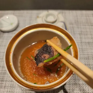 Octopus in rich broth