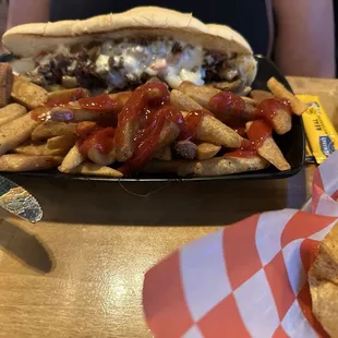 Philly Cheese Philly Steak &amp; Cheese Sub w/steak fries