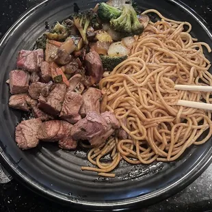 Filet Mignon noodles and the vegetables
