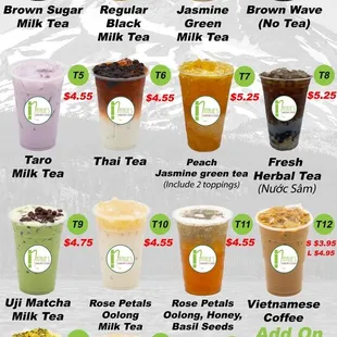 Milktea Menu