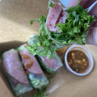 F3. Grilled Pork Rolls with Peanut Sauce