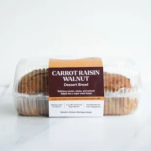 Introducing Carrot Raisin Walnut

Natalie's Bakery is excited to present a unique twist on the Carrot raisin walnut