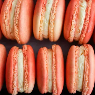 Peach French macaron