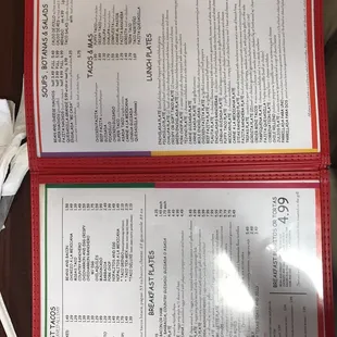 menu