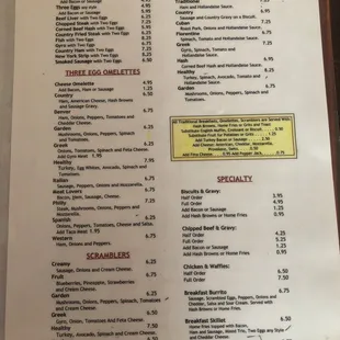 menu