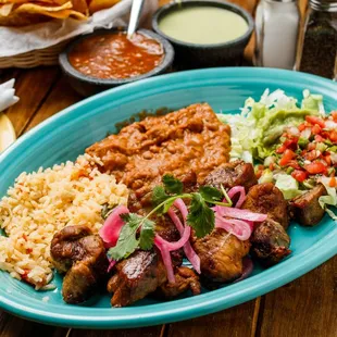 a plate of mexican food