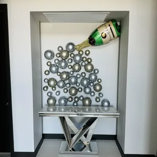 Champagne wall made with balloons
