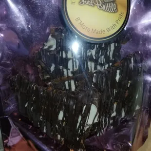 Dark chocolate toffee brittle.  You will get addicted!