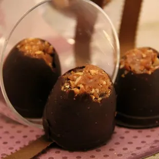 Chocolate Covered Bananas or Strawberries with brittle bits